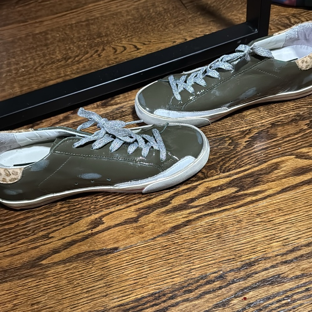 Golden Goose Olive Green Super Star Sneakers - Picture 4 of 6